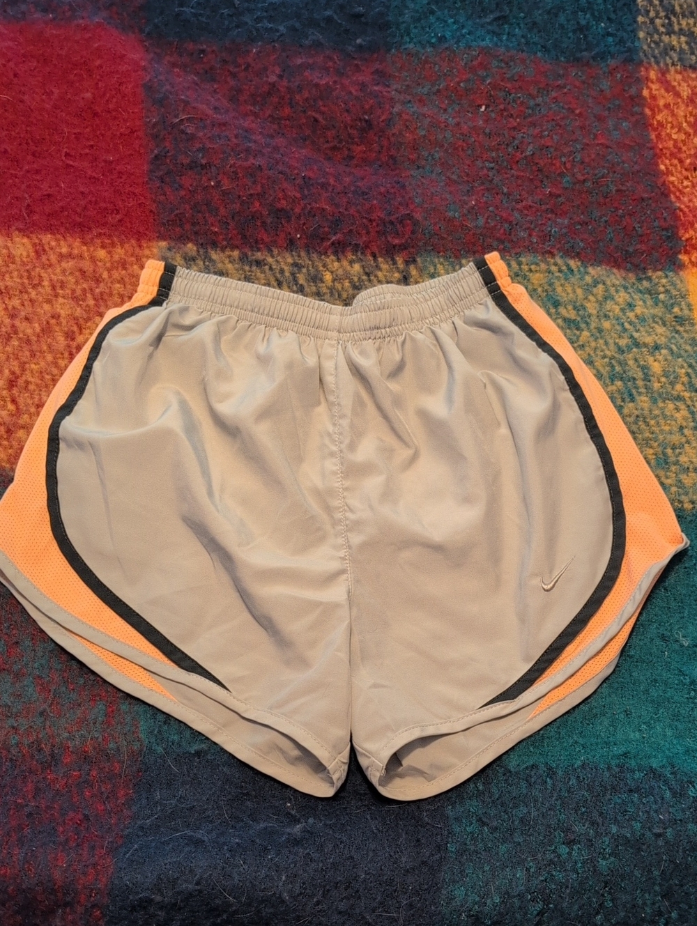 Nike Women’s Light Gray Shorts with Peach Accents